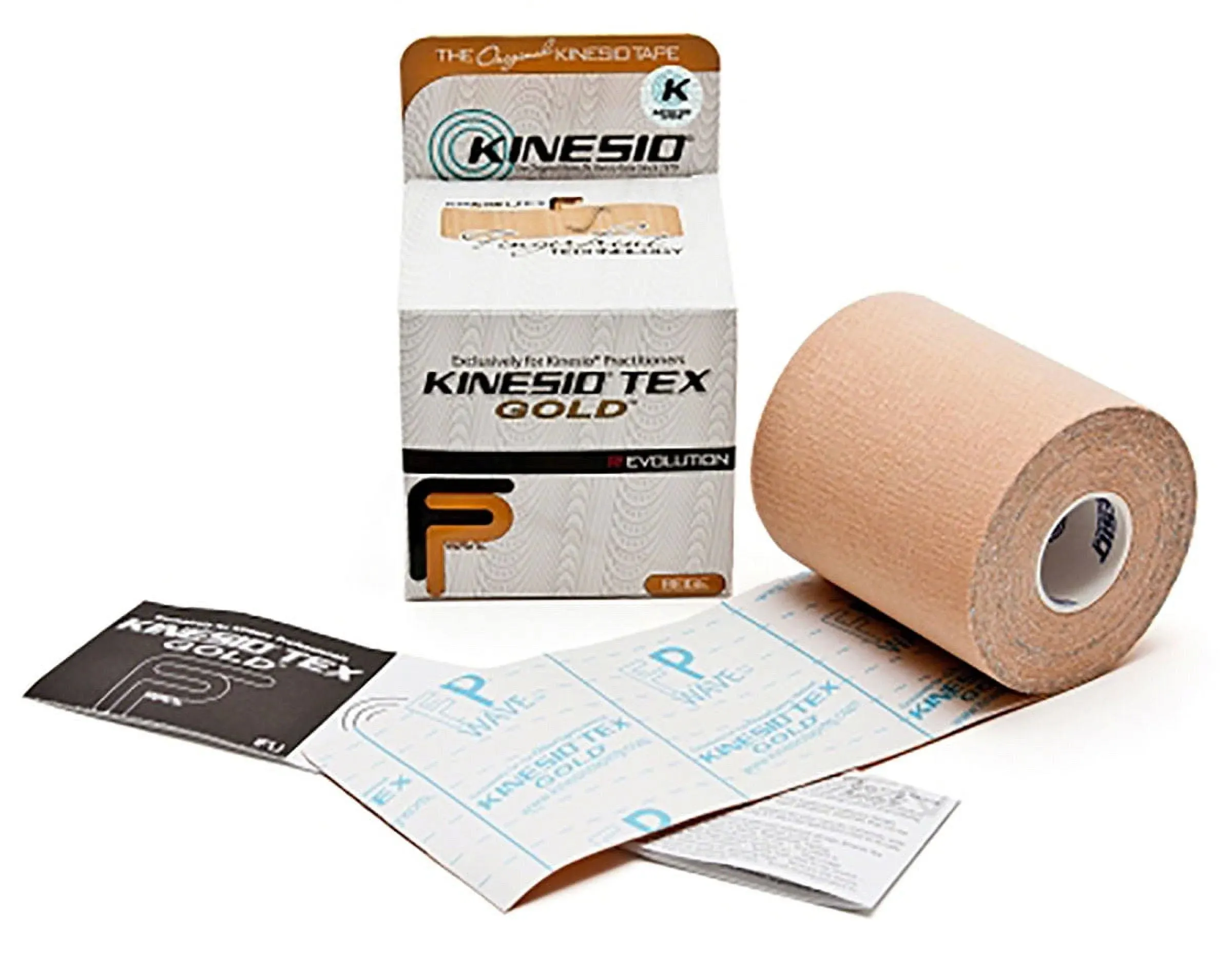 Kinesio Tape, Tex Gold FP, 2" x 34 yds, Beige, Bulk Roll