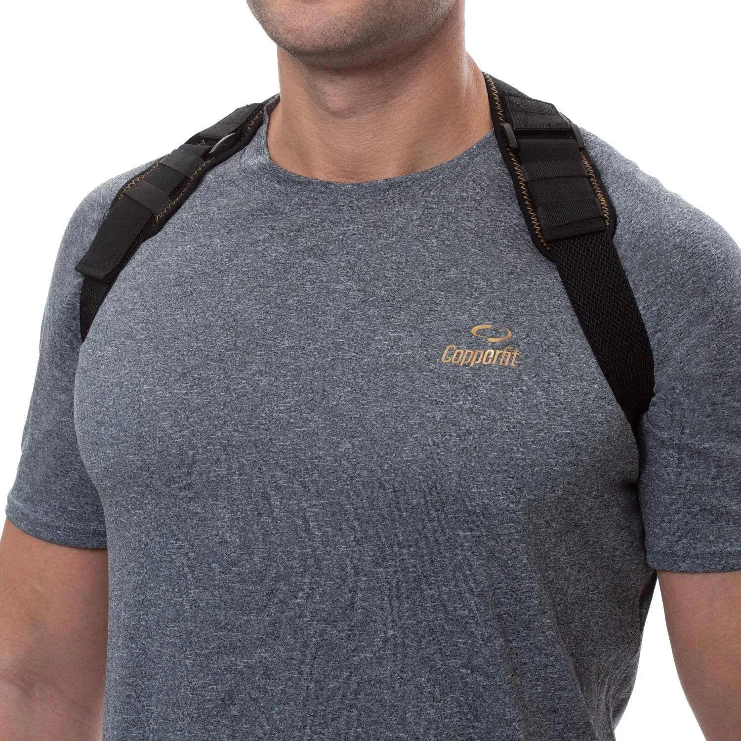 Copper Fit Health Plus Posture Corrector Brace, Reduce Neck, Back and Shoulder Pain, Black