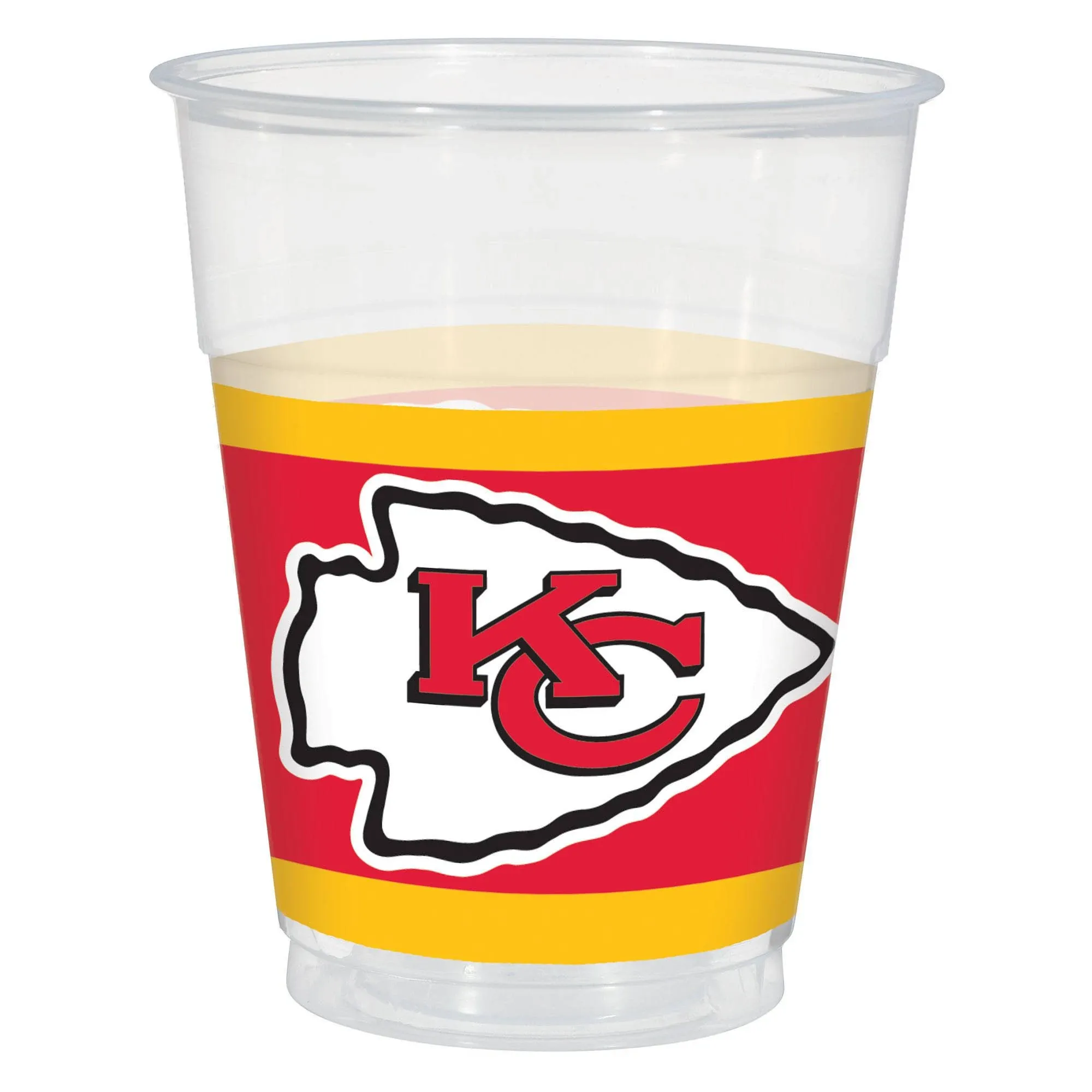 Kansas City Chiefs Clear Plastic Cups (16 oz) - Pack of 25 - Perfect for Tailgates, Parties & Game Day CelebrationsKansas City Chiefs Clear Plastic Cups (16 oz) - Pack of 25 - Perfect for Tailgates, Parties & Game Day Celebrations