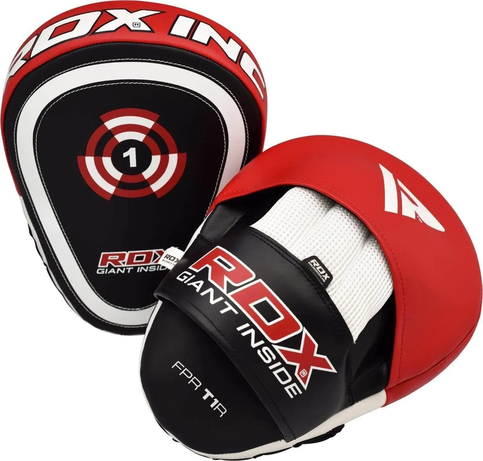 RDX Boxing Gloves and Pads Set, Maya Hide Leather Hook and Jab Curved Focus Mitts ...