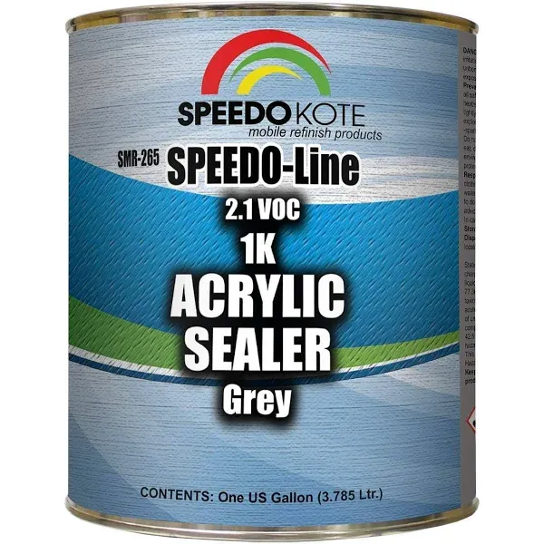 Speedokote Acrylic Fast Dry 2.1 voc 1K Sealer Gray, one Gallon, SMR-265, Ready to Spray