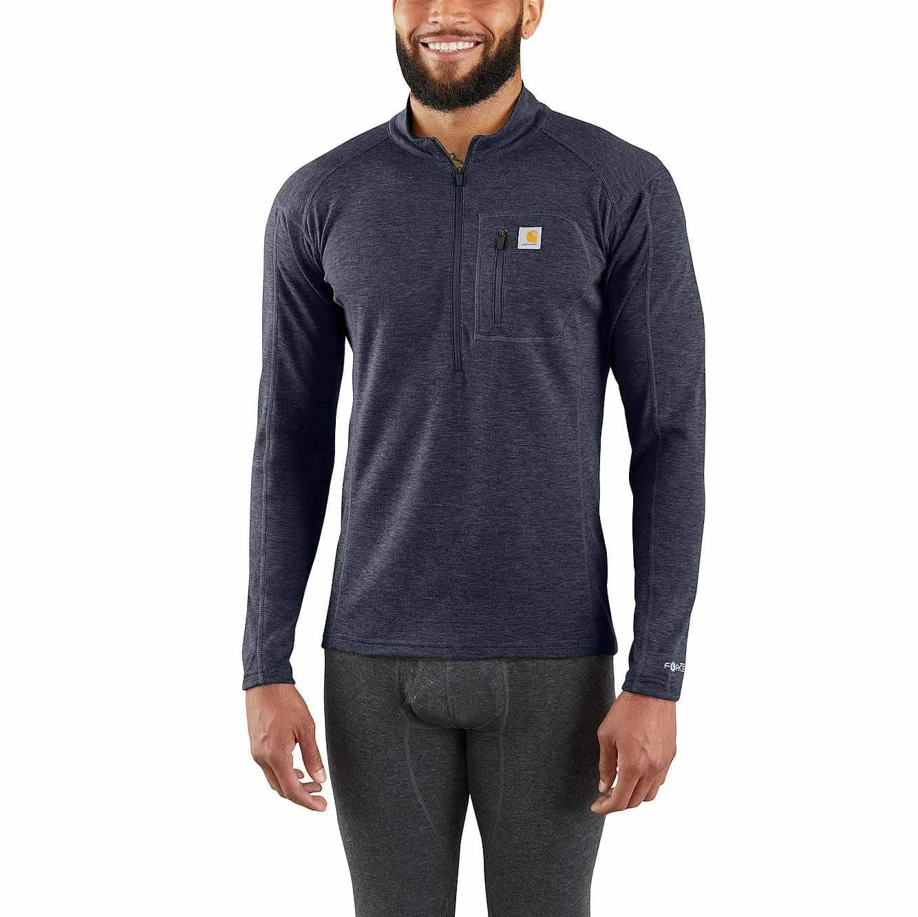 Carhartt Men's Base Force Heavyweight Poly-Wool Quarter-Zip | Navy Heather | 2XL