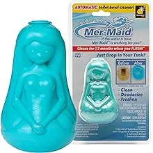 Mer-Maid Automatic Toilet Bowl Cleaner, AS-SEEN-ON-TV, Cleans and Freshens with Every Flush, Ultra-Strength Concentrated Formula, Just Drop It in Your Tank, 4 In, Blue