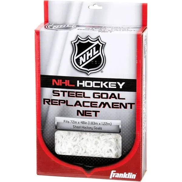 Franklin Sports NHL Hockey Goal Replacement Net - 72" Official Size Goal Replacement Netting - Outdoor Street Hockey Goal Net - Easy Attach Official Size Net - 72" x 48" x 30",White