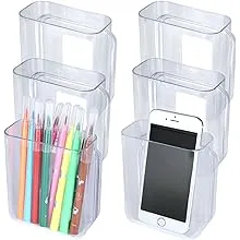 6Pack Plastic Wall Folders, Acrylic Single Pocket Wall Mount File Holder, Clear Hanging Wall File Organizer for Office Home, 4” x 4.7” x 2”