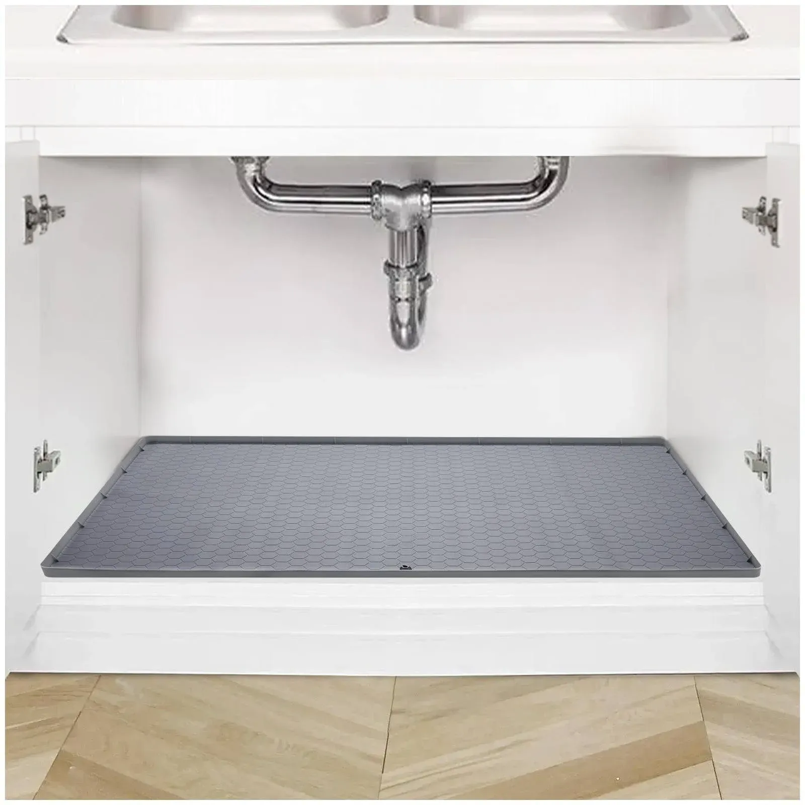 Under Sink Mat for Kitchen Waterproof, 34" x 22" Silicone Under Sink Liner ...