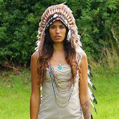 Novum Crafts Feather Headdress | Native American Indian Inspired | Choose Color