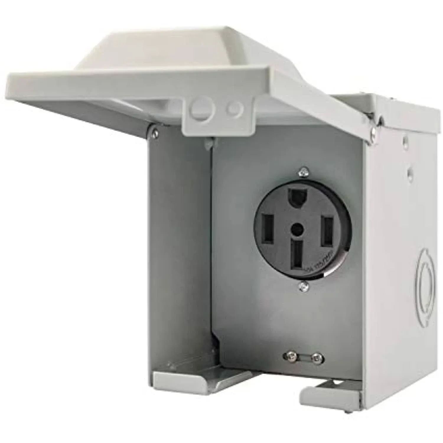 RVGUARD 50 Amp 125/250 Volt RV/EV Power Outlet Box, Enclosed Lockable Weatherproof Outdoor Electrical NEMA 14-50R Receptacle Panel, ETL Listed