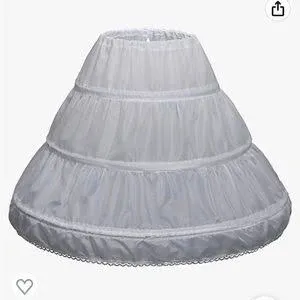 Abaowedding Girls' 3 Hoops Petticoat Full Slip Flower Girl Crinoline Skirt