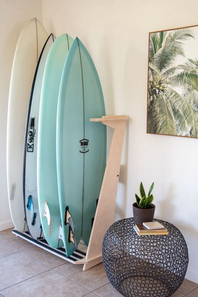 THE PACIFICA Freestanding Surfboard Display and Storage Rack