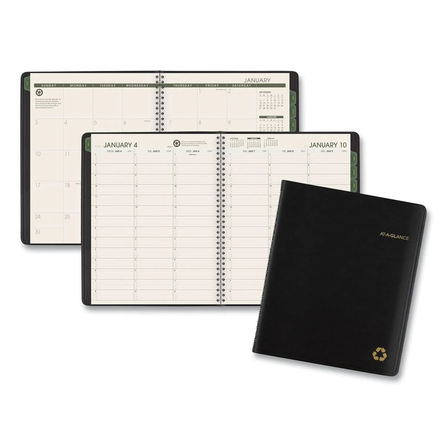 At-a-glance Recycled 2025 Weekly Monthly Appointment Book Planner Black Medium 7