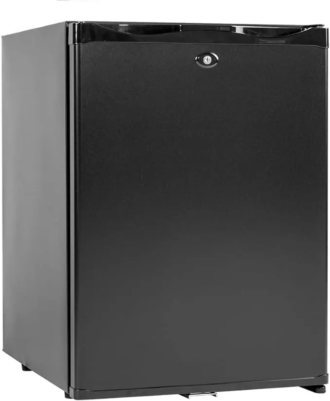 Smad Mini Fridge with Lock Compact Refrigerator for Bedroom Dorm Office No Noise,12V/110V,1.0 Cubic Feet, Black