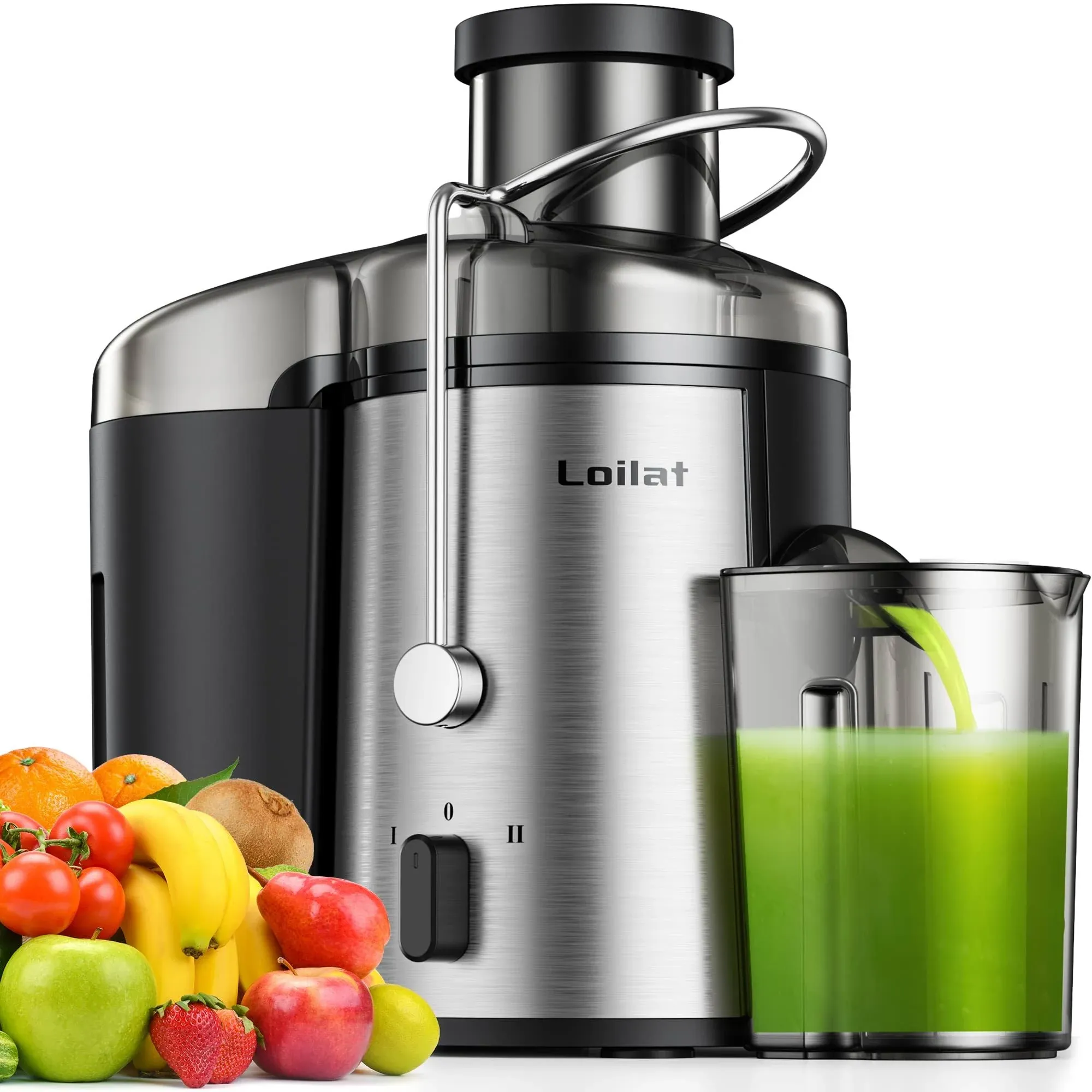 Loilat Juicer Machine 500W Juicer with 3 Wide Mouth for Whole Fruits and Veg ...