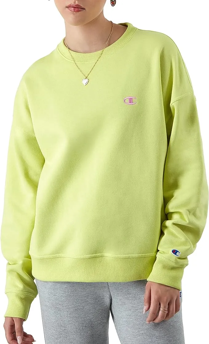 Champion Women's Sweatshirt, Powerblend, Crewneck for Women, Script (Plus Size Available)