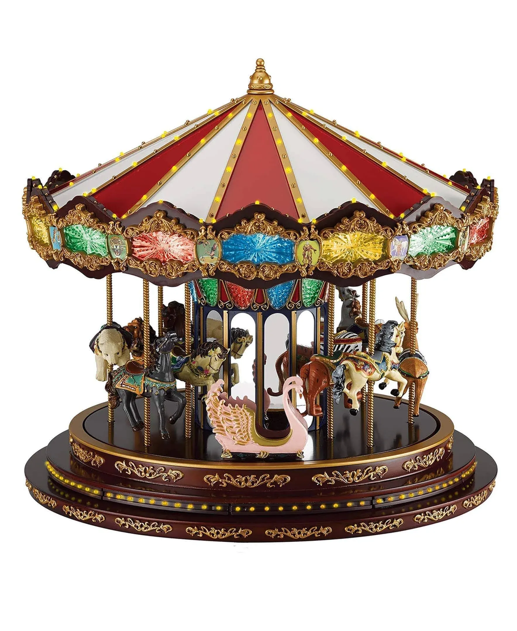 Mr Christmas 15" Marquee Deluxe Carousel Table Decor, Multi