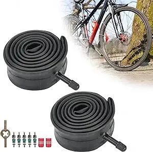 RUTU 700 x 23-25C,28-32C,35-43C,38-45C Tires Road Bike, Bike Inner Tube with 60mm Presta Valve Premium Heavy Butyl Inner Tube - 2 Pack