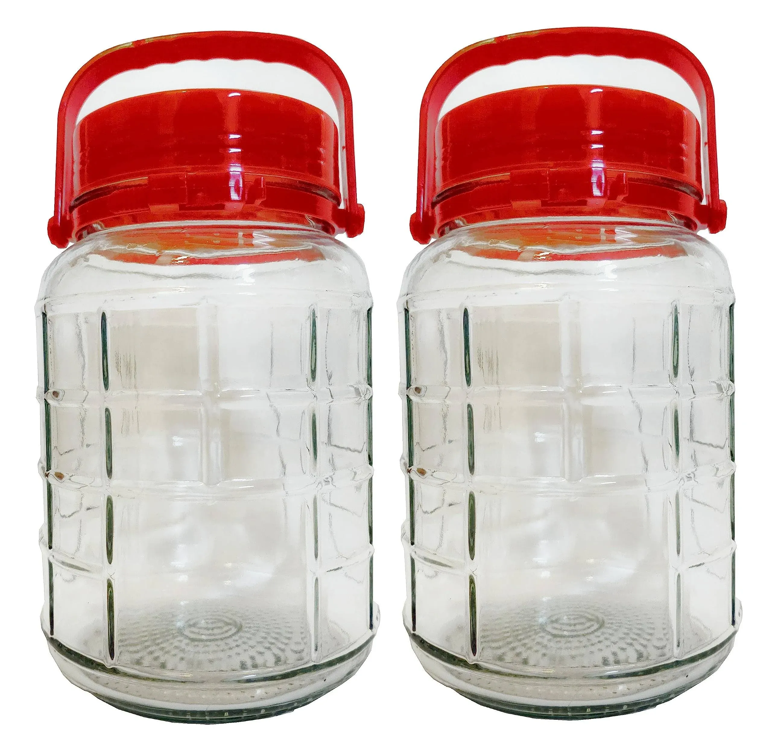 3L Glass Jar With Lid Wide Mouth Airtight Plastic Pour Spout Lids Bulk-Dry Food Storage Pickling Mason Jar Canister Raw Milk Bottle Jug Fermenting Sun Tea Kombucha Kefir Water Storing Canning