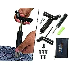 GRAND PITSTOP 11 Pcs Tubeless Tire Puncture Repair Kit with Mushroom Plug for Tyre Punctures and Flats on Cars, Motorcycles, ATV, Trucks & Tractors