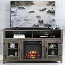 Modern 65" Fireplace TV Stand Farmhouse TV Stand with 23''Electric Fireplace,Storage Cabinet and Adjustable Shelves for Living Room Bedroom(Gray)Modern 65" Fireplace TV Stand Farmhouse TV Stand…