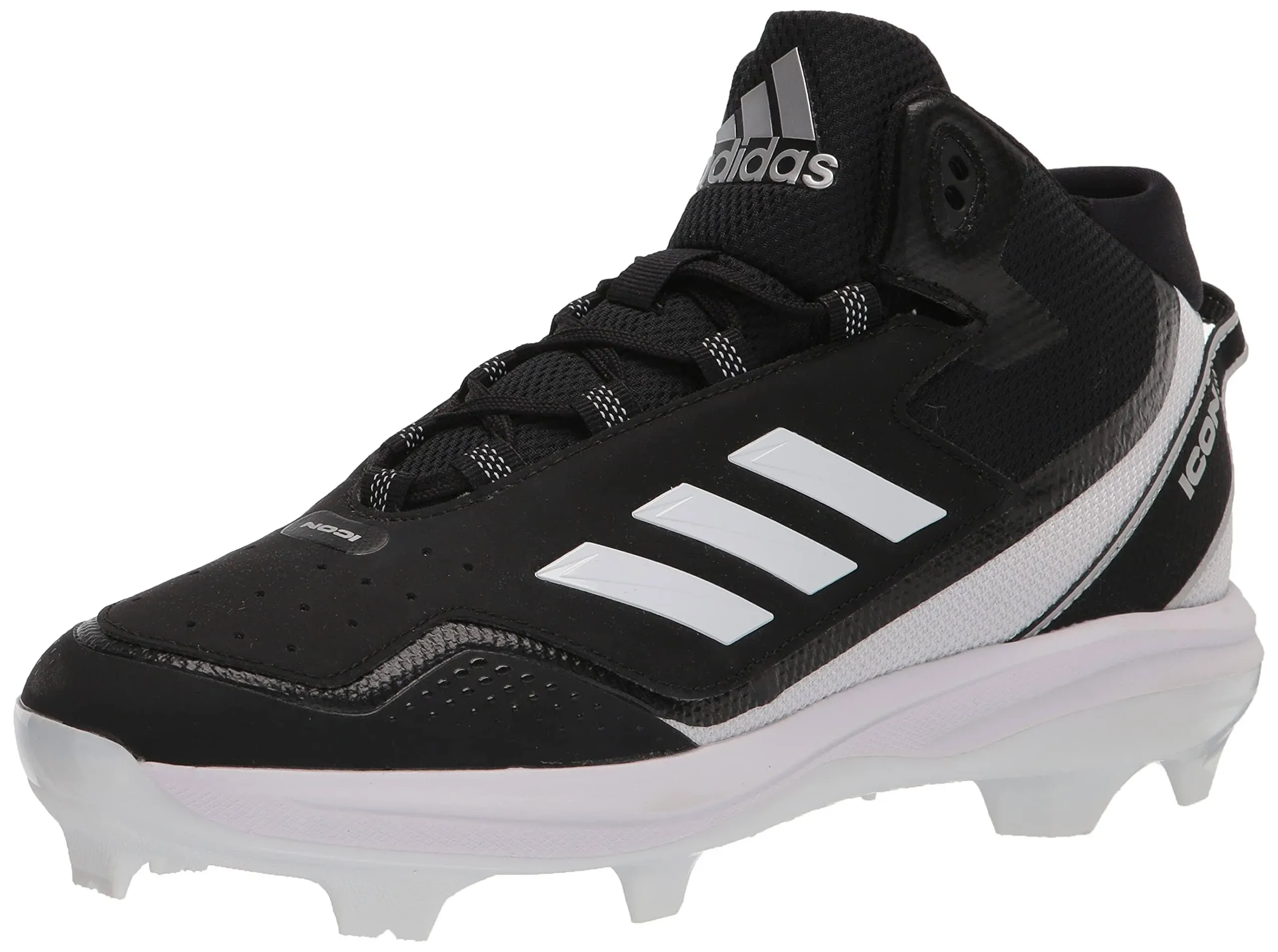 Adidas Icon 7 Mid TPU Baseball Cleats Men's Shoes Black/Silver : 16 D - Medium