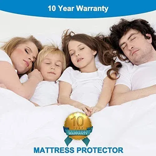 Grt King Size Quilted Fitted Mattress Pad, 100% Waterproof Breathable Mattress Protector, Noiseless Cotton Alternative