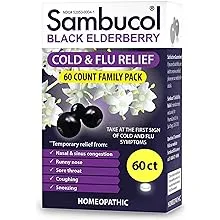 Sambucol Black Elderberry, Cold & Flu Relief, Quick Dissolve Tablets, Family Pack - 60 tablets