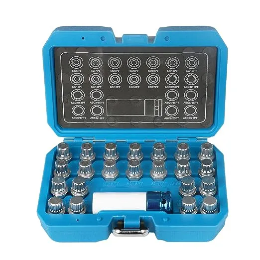 BELEY 23pcs Wheel Lock Lug Nut Remover Kit, Automotive Wheel Anti-Theft Screw Removal Key Socket Set with Adapter Compatible with VW (23pcs for VW)