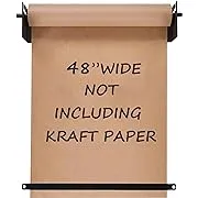 48”Kraft Paper Dispenser Holder Wall Mount, Heavy-Duty Paper Cutter Butcher Paper Dispenser to Do Lists, DIY Drawing, Taking Note, Artwork, Daily Special - Black