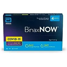 BinaxNOW COVID-19 Antigen Self Test, 1 Pack, 4 Tests Total, COVID Test With 15-Minute Results Without Sending to a Lab, Easy to Use at HomeBinaxNOW COVID-19 Antigen Self Test, 1 Pack, 4 Tests Total, COVID Test With 15-Minute Results Without Sending to a