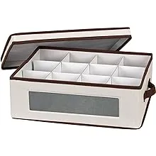 Holiday 12 Compartments China Cup Storage Box In Cream,natural