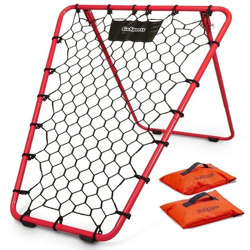 GoSports Basketball Rebounder with Adjustable Frame, Rubber Grip Feet and Sandbags | Portable Pass Back Training Aid