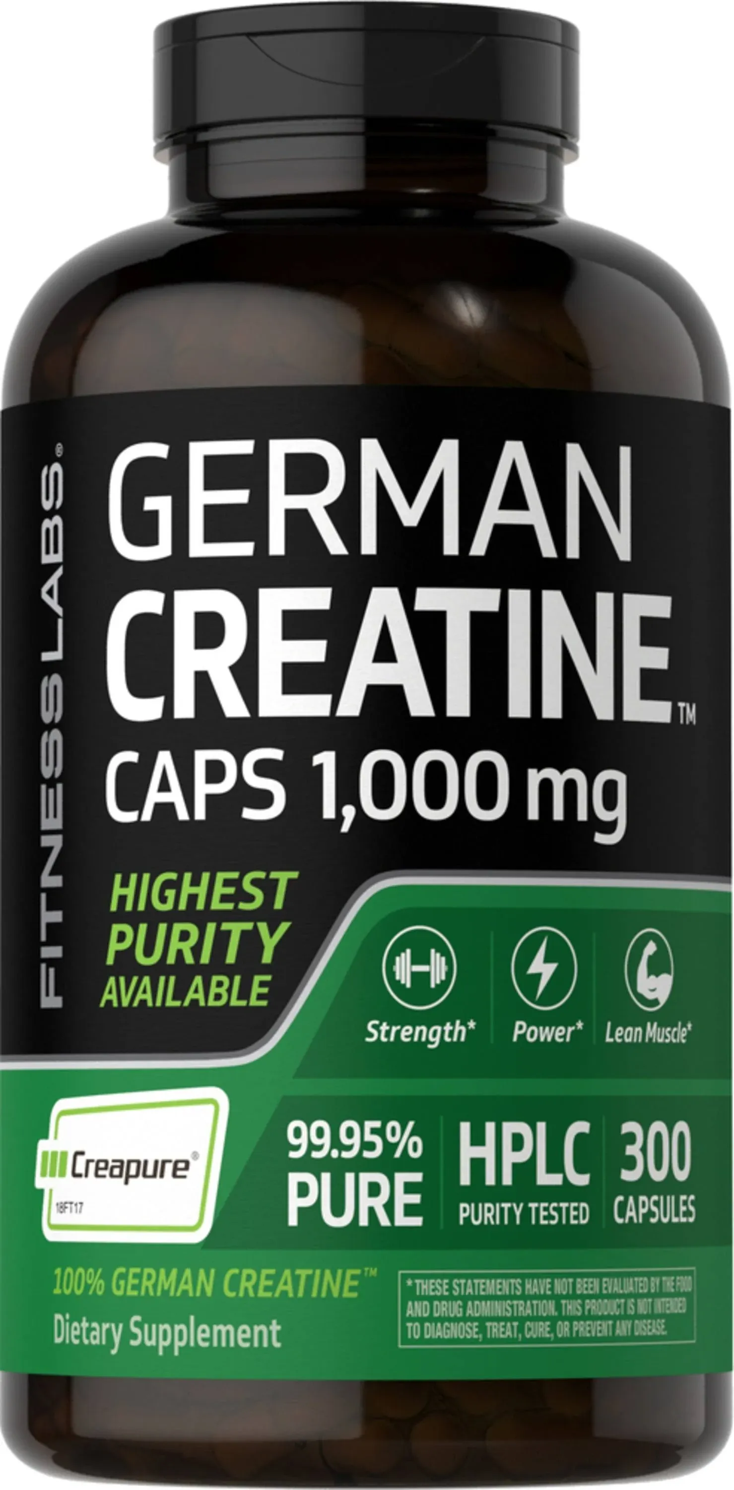 German Creatine Monohydrate (Creapure), 1000 mg, 300 Capsules