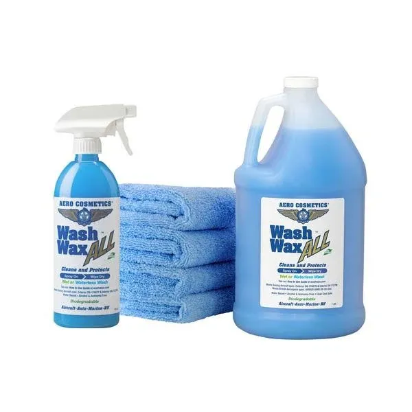 Wet or Waterless Car Wash Wax Kit 144 Ounces Aircraft Quality for Your Car RV