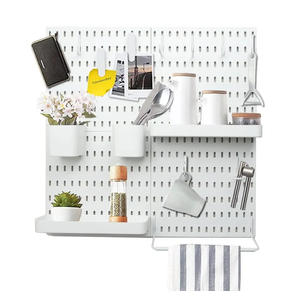 Pegboard Combination Kit with 4 Pegboards with 15 Accessories Modular Hanging