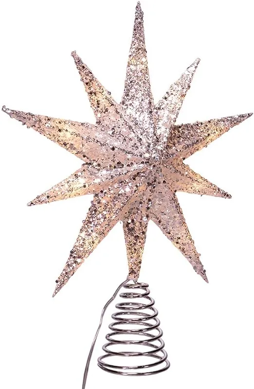 11-Light 12-Inch Battery-Operated LED Bethlehem Star Treetop