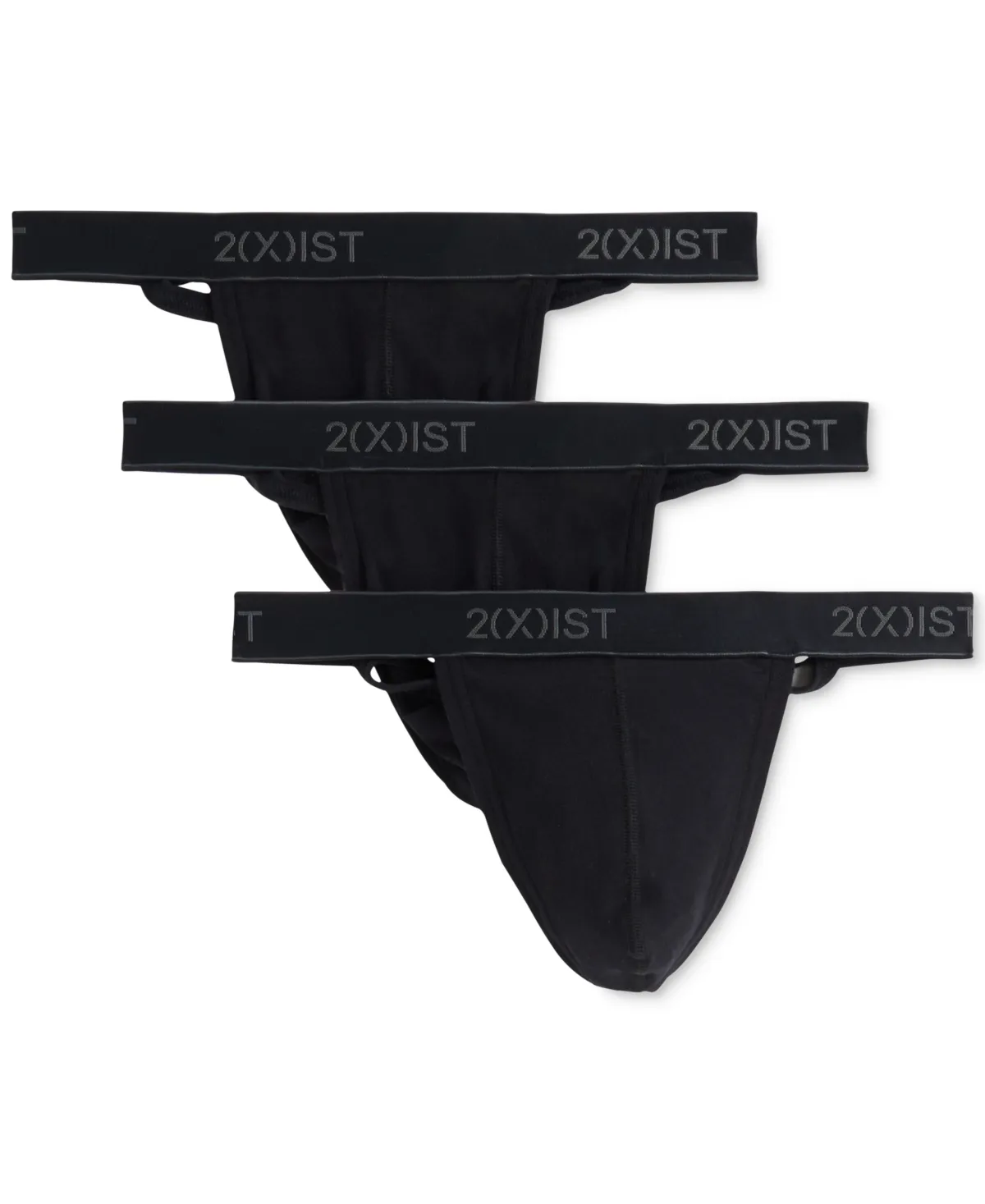 2(X)IST Cotton 3pk Y-Back Thongs 968nl-black-charcoal-red / S