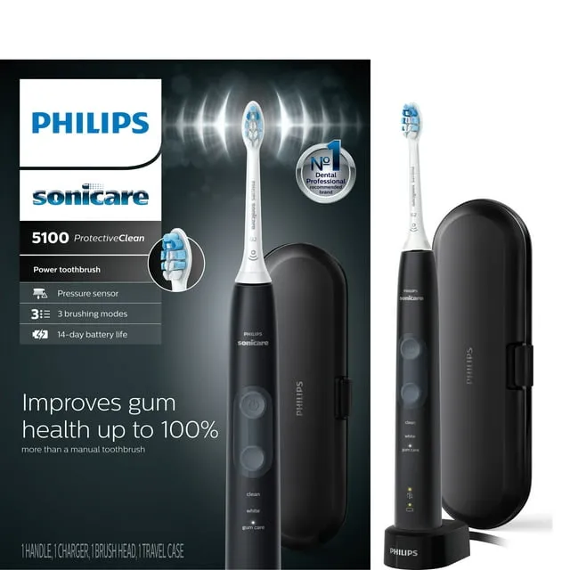 Philips Sonicare - ProtectiveClean 5100 Rechargeable Toothbrush - Black
