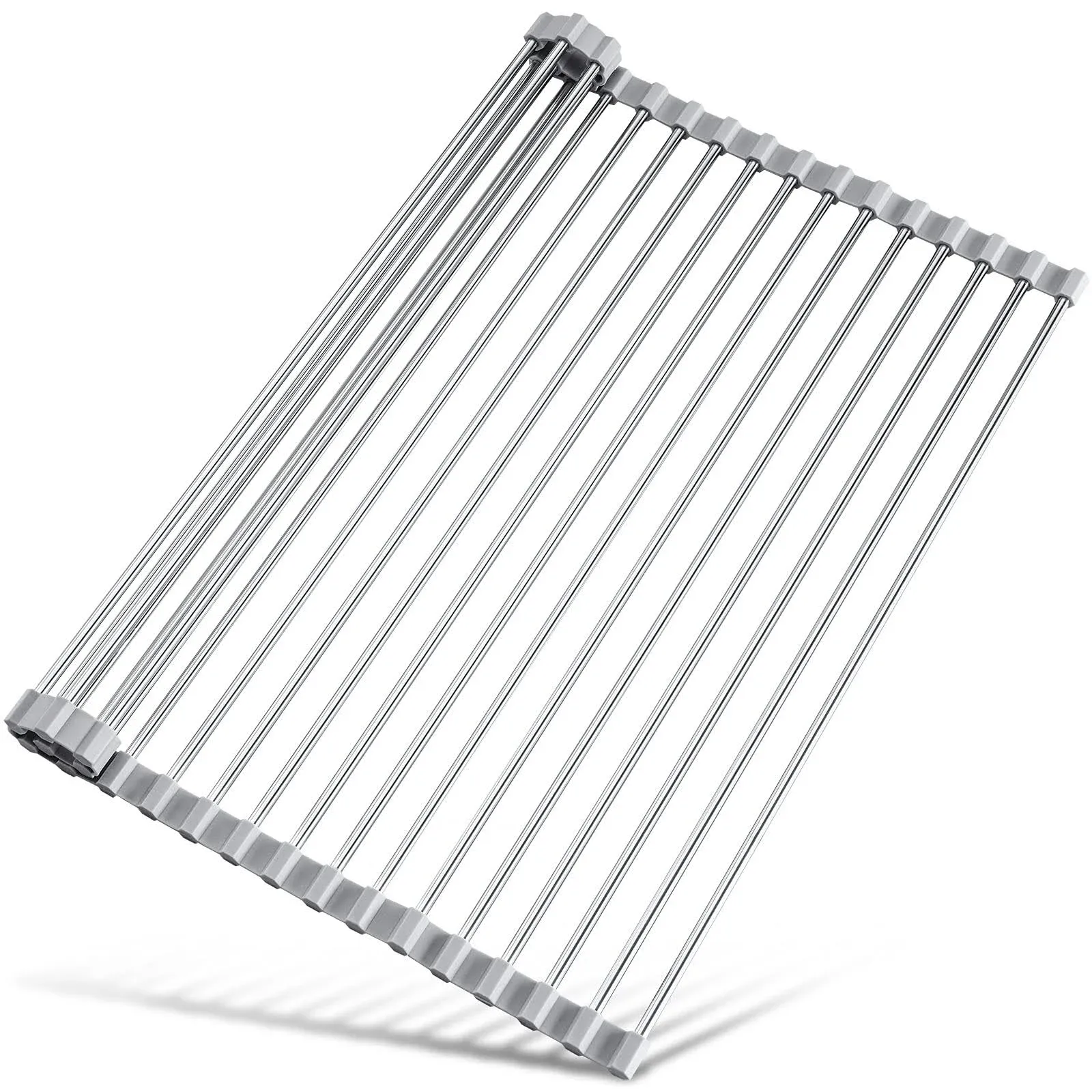 17.7" x 15.5" Large Dish Drying Rack, Attom Home Roll Up Dish Racks Multipurpose