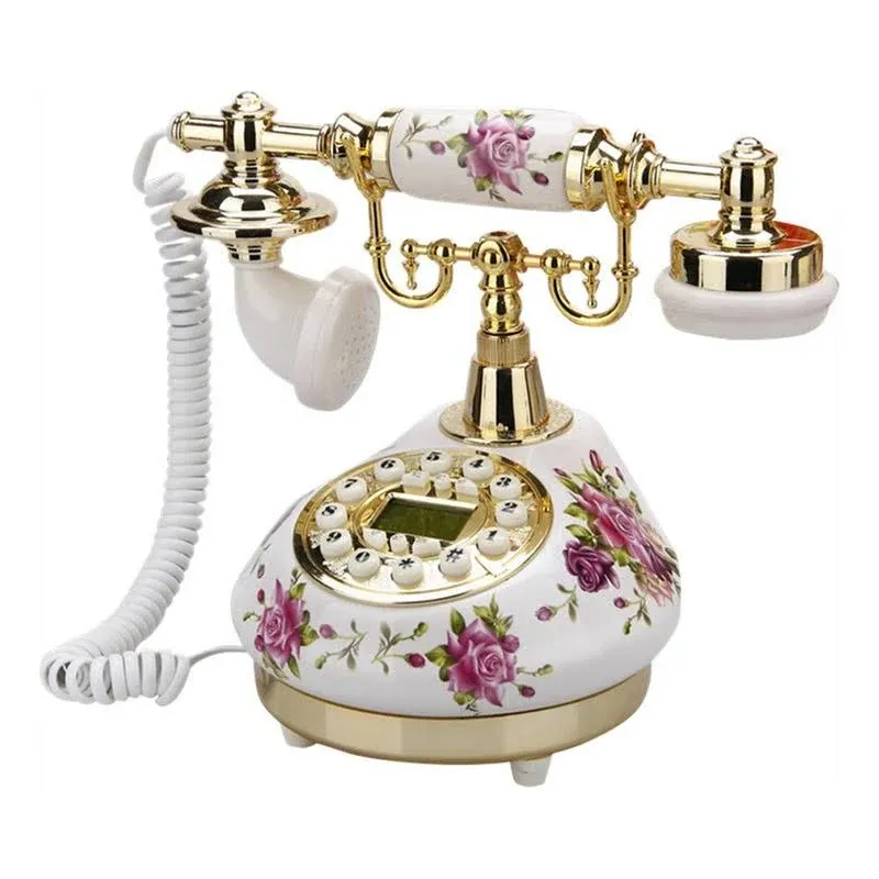 TelPal Retro Vintage Antique Telephone Old Fashioned with Push Button Dial for Home Decor