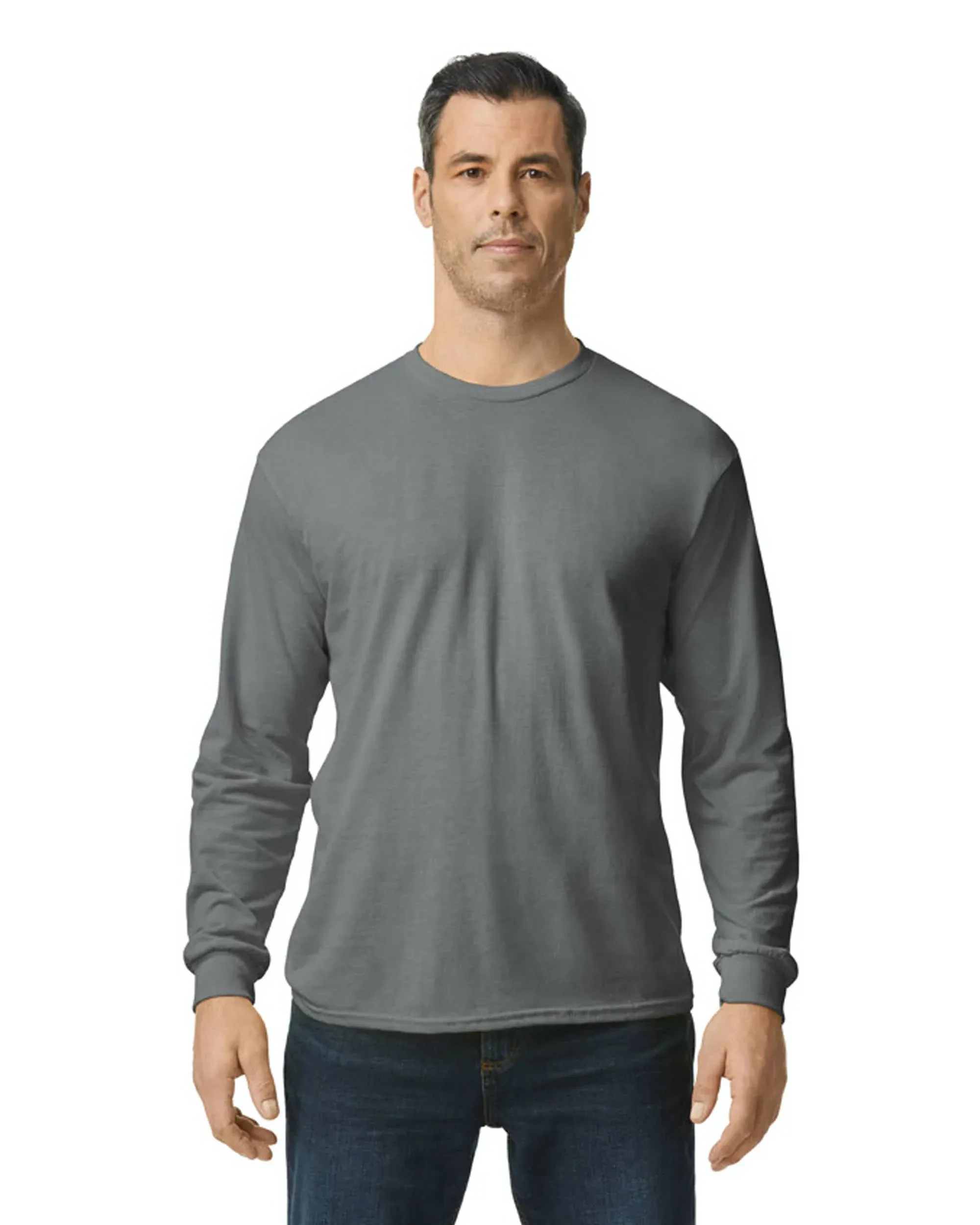 Gildan Adult Heavy Cotton Long-Sleeve T-Shirt - Charcoal - L