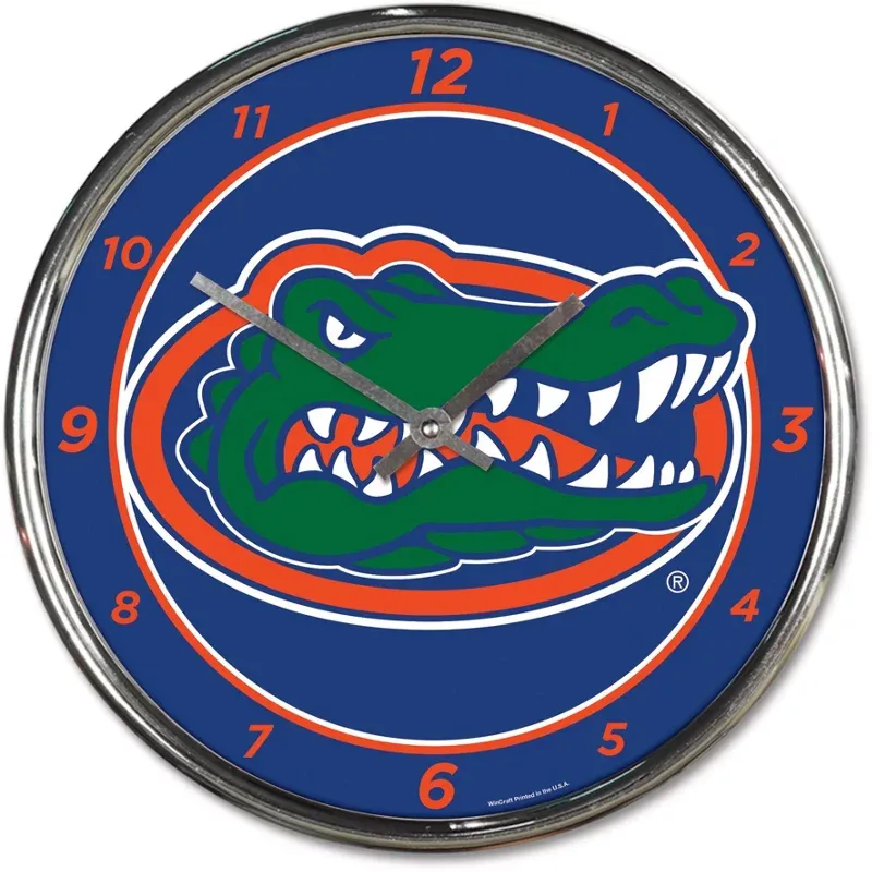 WinCraft University of Florida 12 in Chrome Clock - NCAA Novelty at Academy Sports