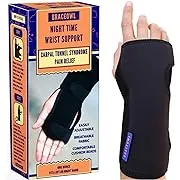BRACEOWL Carpal Tunnel Wrist Brace, Night Sleep Support Splint - Fits Right Hand or Left Hand, Pain Relief, Support Brace for Women, Men.