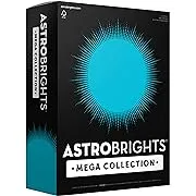 Astrobrights Mega Collection, Colored Cardstock, Bright Blue, 320 Sheets, 65 lb/176 GSM, 8.5 inch x 11 inch - More Sheets! (91628)