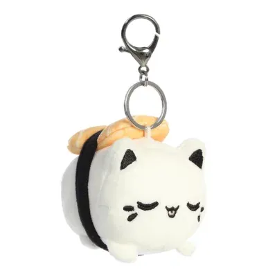 Aurora Mini Salmon Sushi Meowchi Keychain Tasty PeachÂ® Enchanting Stuffed Animal White 3.5"