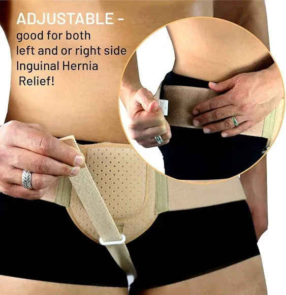 Everyday Medical Inguinal Hernia Support Belt for Men I Fits Left or Right Side I Post Surgery Men and Womens Hernia Support Truss for Inguinal, Groin