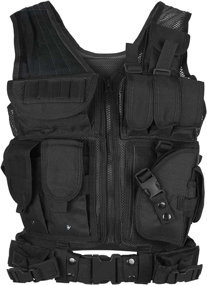 LIXADA Tactical Vest Lightweight Breathable Polyester Sports Vest Outdoor Tra...