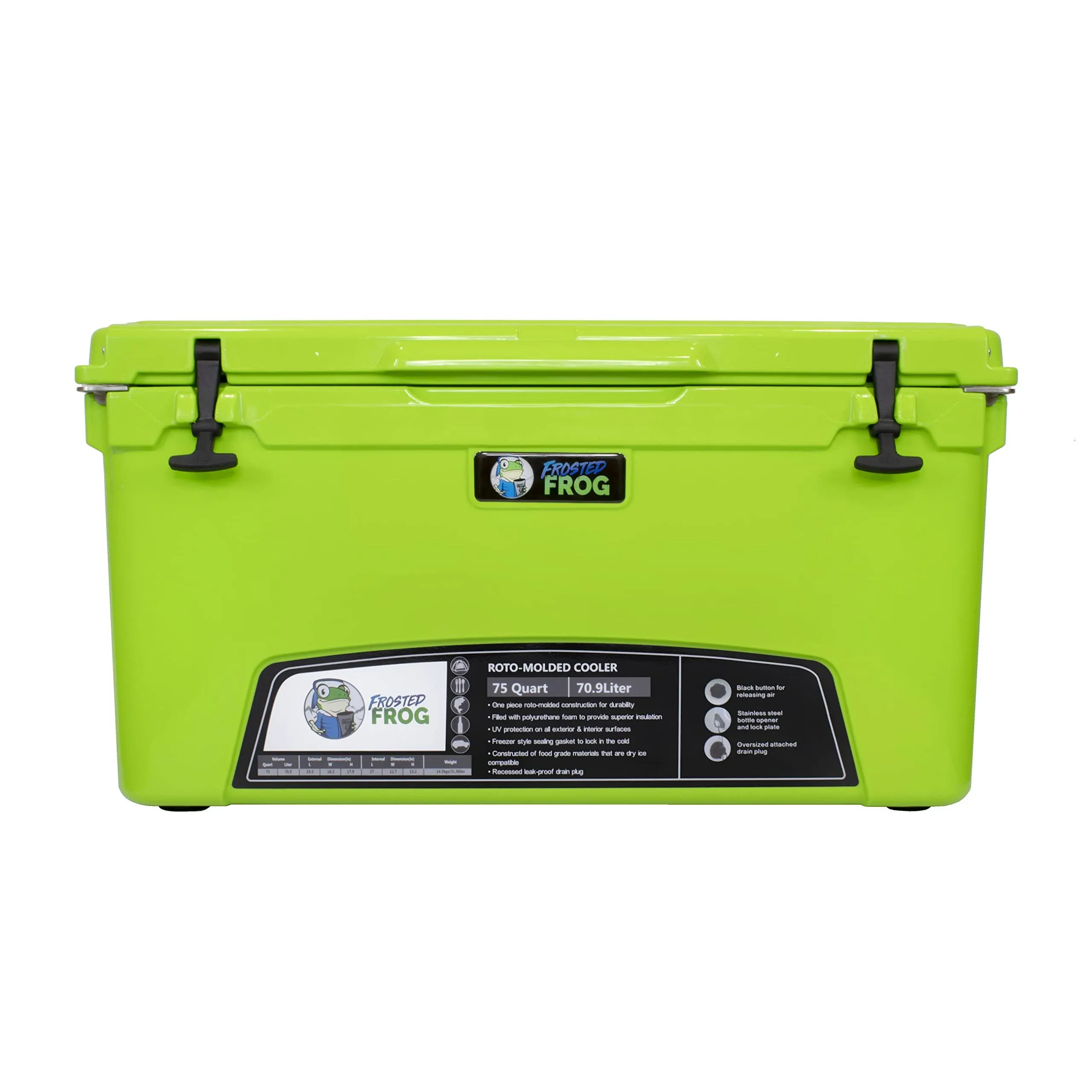 Frosted Frog Original Green 75 Quart Cooler Heavy Duty Ice Chest