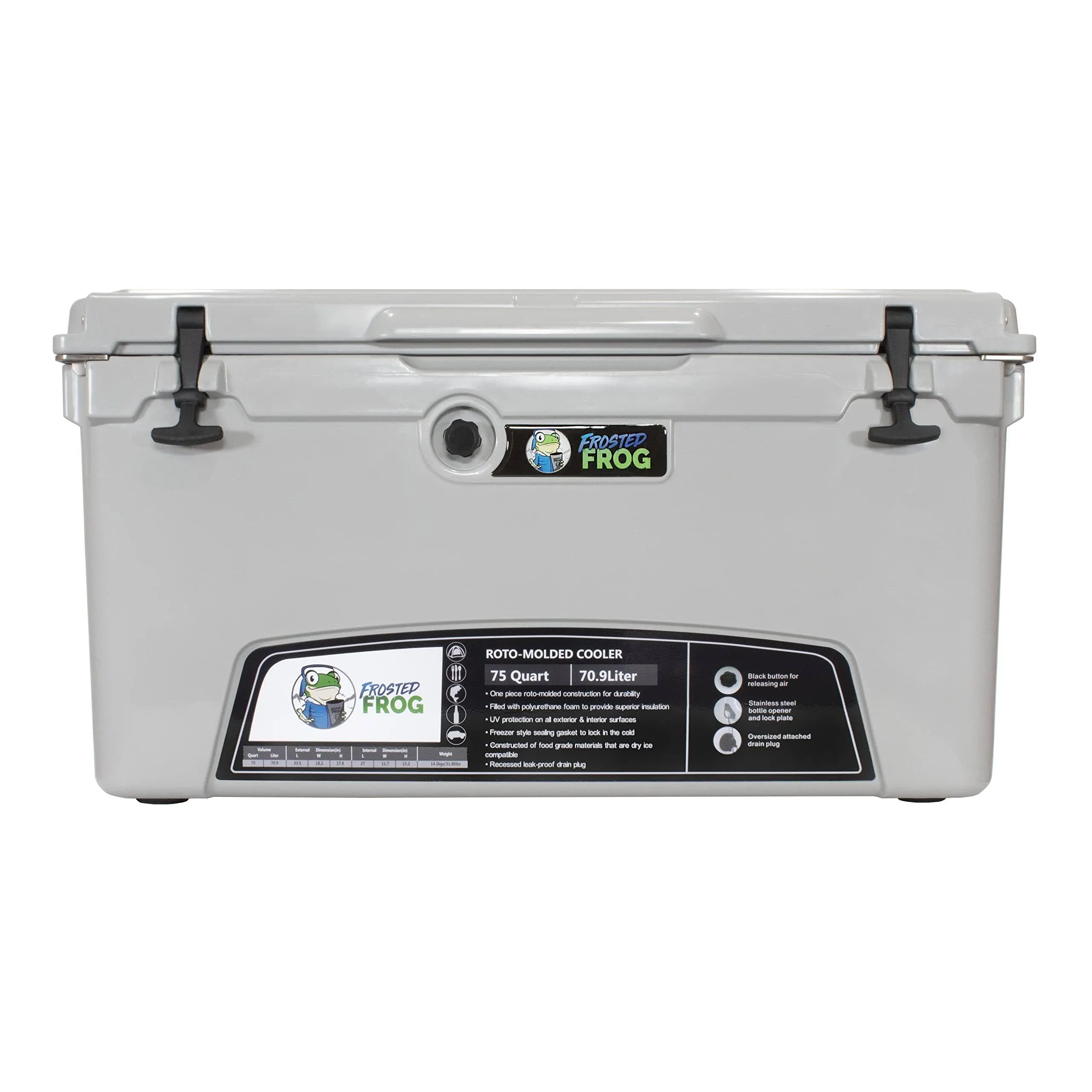 Frosted Frog Original 110 Quart Ice Chest Heavy Duty High Performance Roto-Molded Commercial Grade Insulated Cooler with Wheels