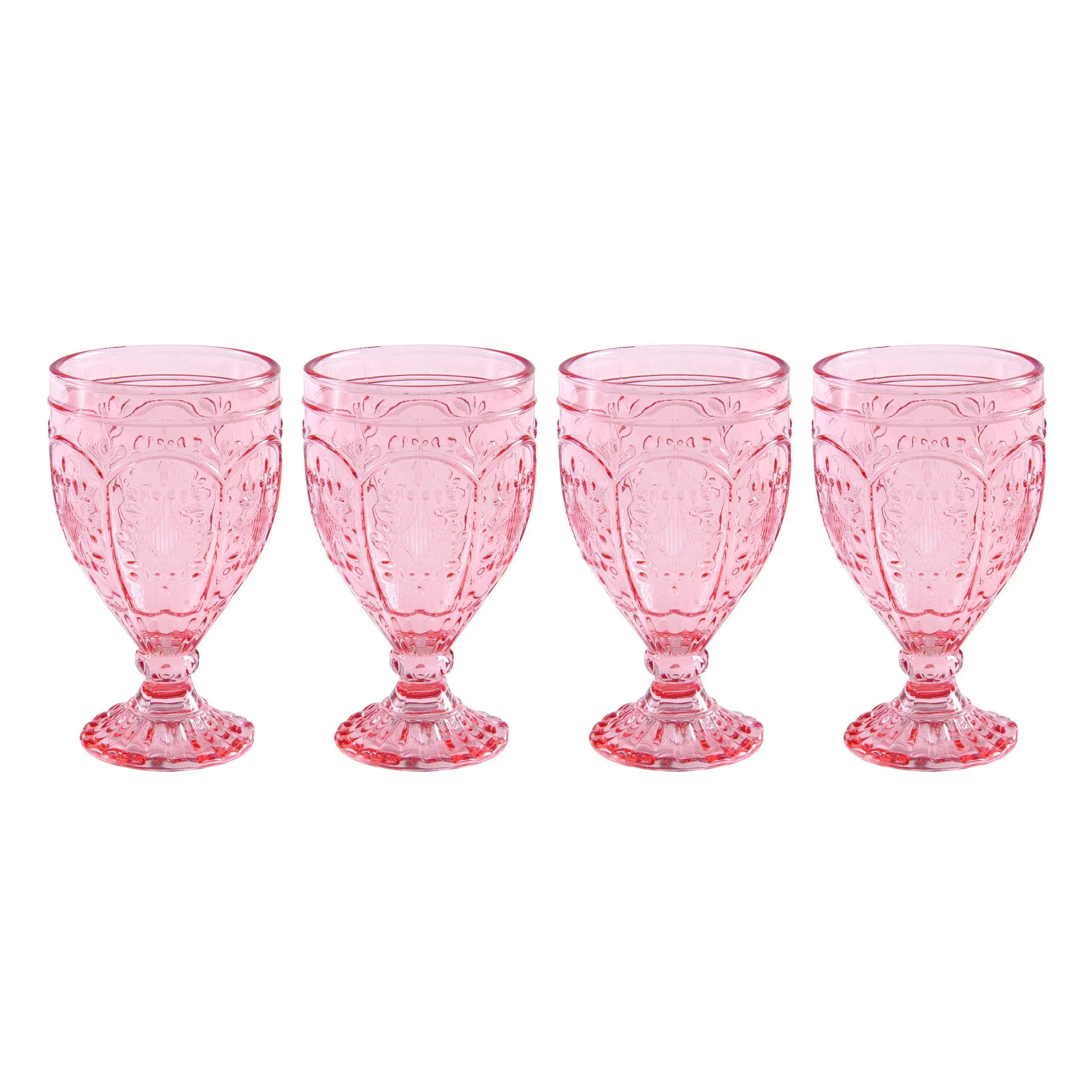 Fitz and Floyd Trestle Goblet, 4 Count (Pack of 1), Blush