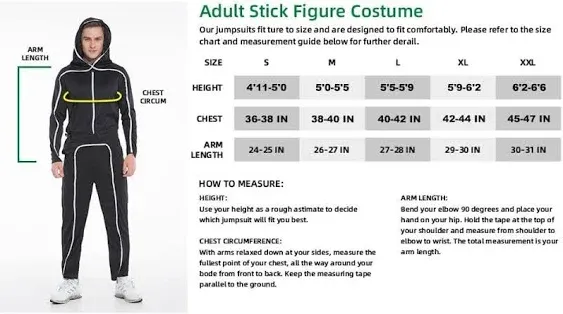 Light-up Adult Stick Figure Costume